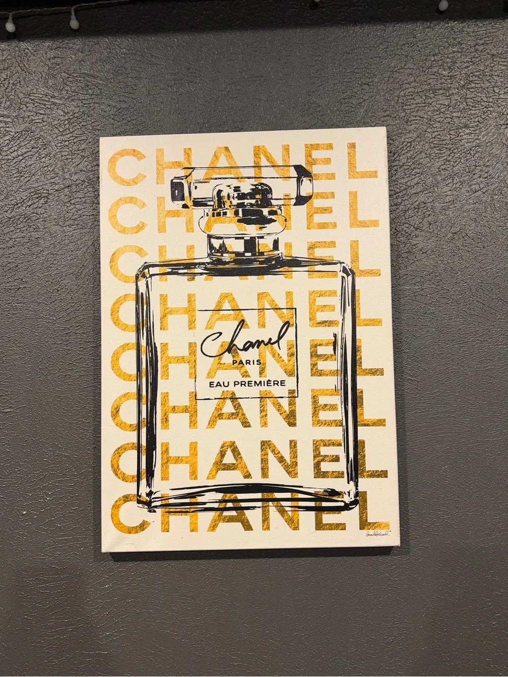 Chanel Eau Première Gold & Black Wall Art Canvas